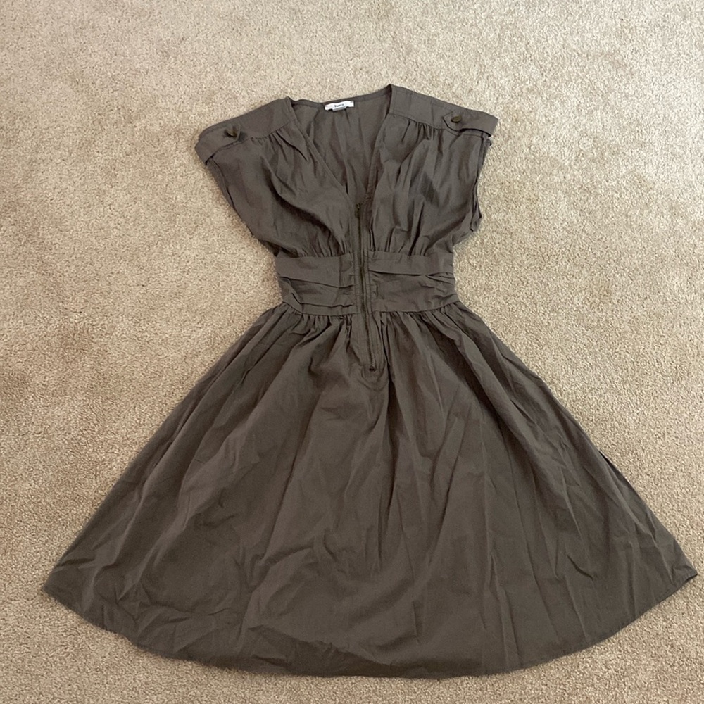 Army green dress with pockets